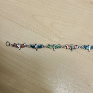 Silver Abalone Dragonfly Bracelet